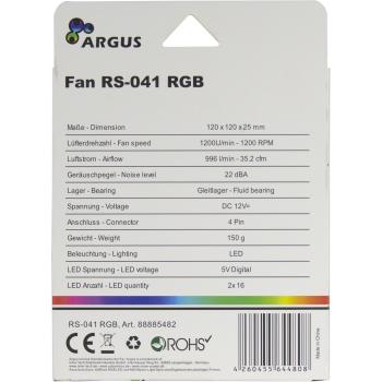 Preview: Gehäuselüfter Argus RS-041 RGB